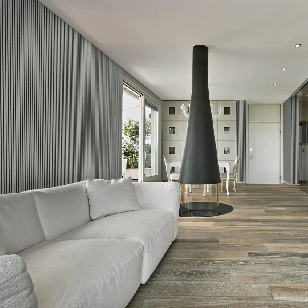 Alternative view of LITE Grey Oak Acoustic Slatwall 2400x600